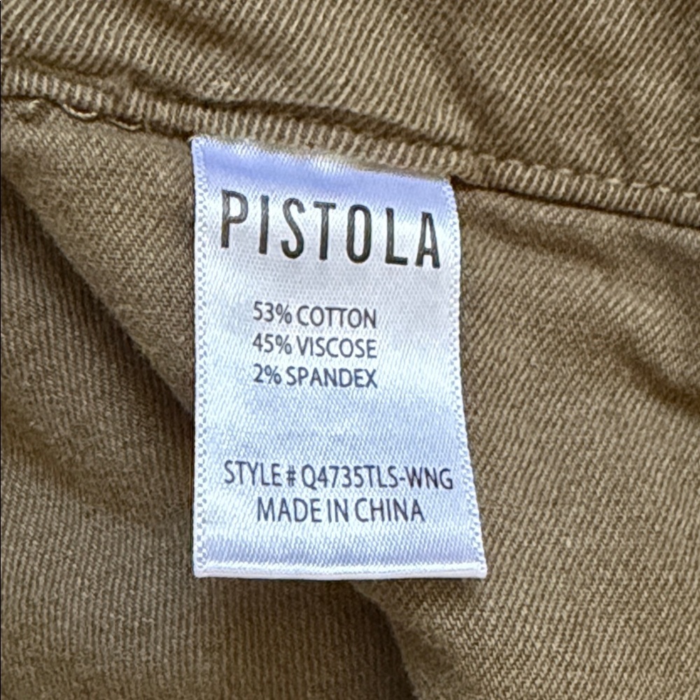 Pistola Utility Shorts Khaki Rear Flap Button Close pockets 3.5” inseam - Picture 7 of 12